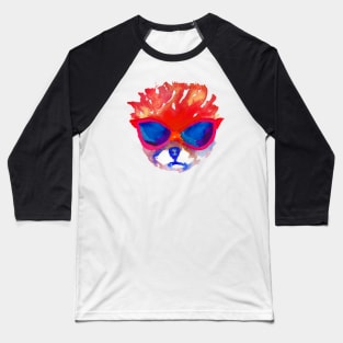 Pomeranian with glasses Baseball T-Shirt